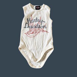 Harley-Davidson Infant Sleeveless onepiece 12/18M White Graphic Bird Design